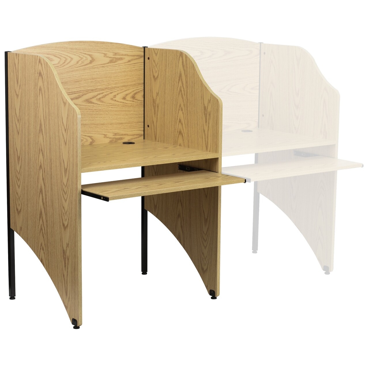 Flash Furniture 49.5" Brown and Black Contemporary Rectangular Starter Study Carrel Desk